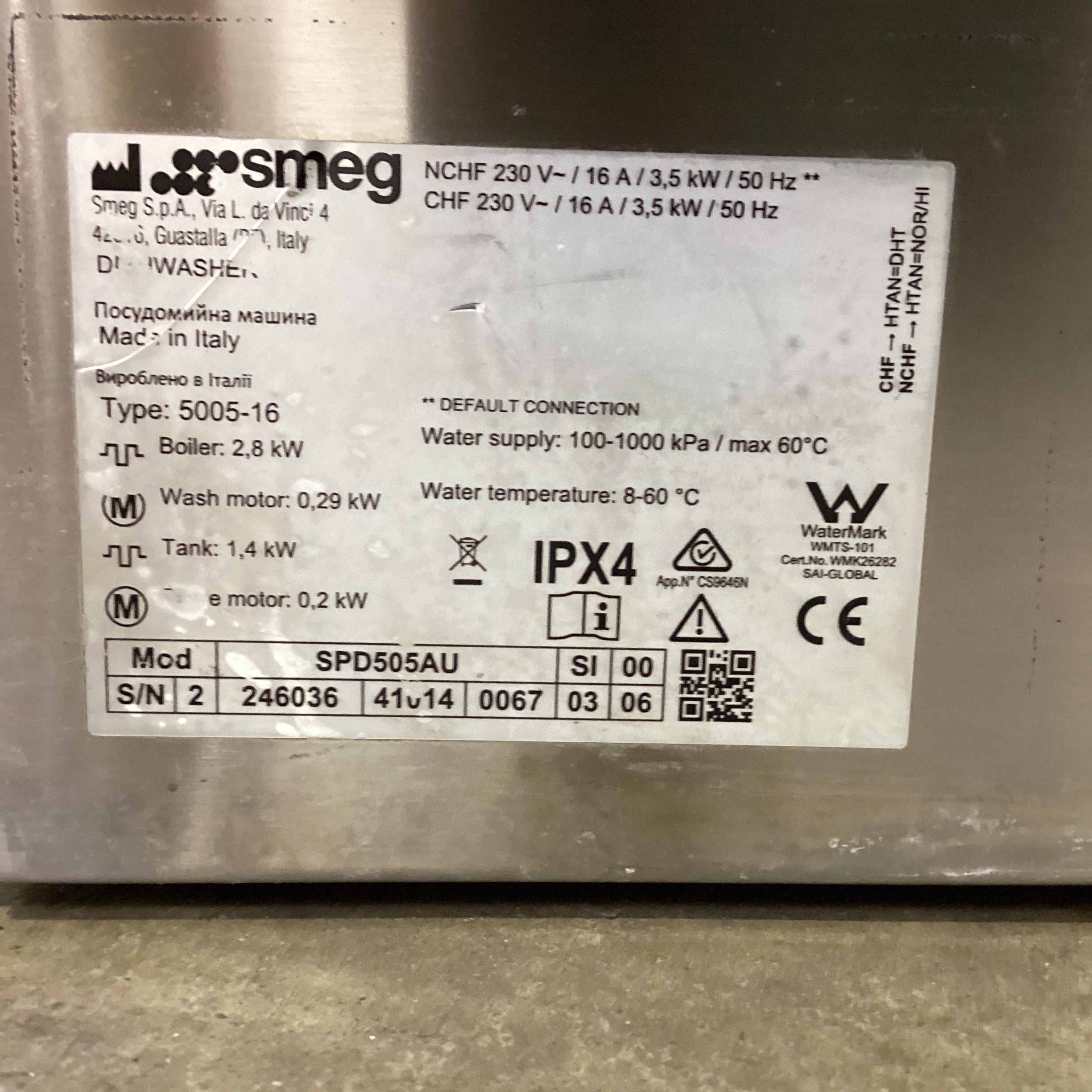 Smeg SPD505DAU Undercounter Dishwasher - 877480