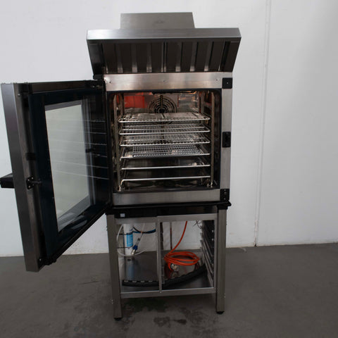Unox XEVC-0711-E1RM 7 Tray Combi Oven + Hood with Steam Condenser with Stand - 881109