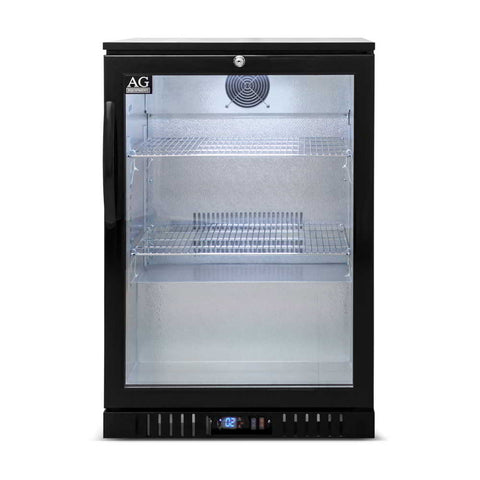 AG Equipment Single Door Bar Fridge - Black Body & Doors BEER1