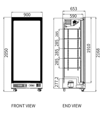 Snow Village Single Glass Door Display Fridge LC-830F