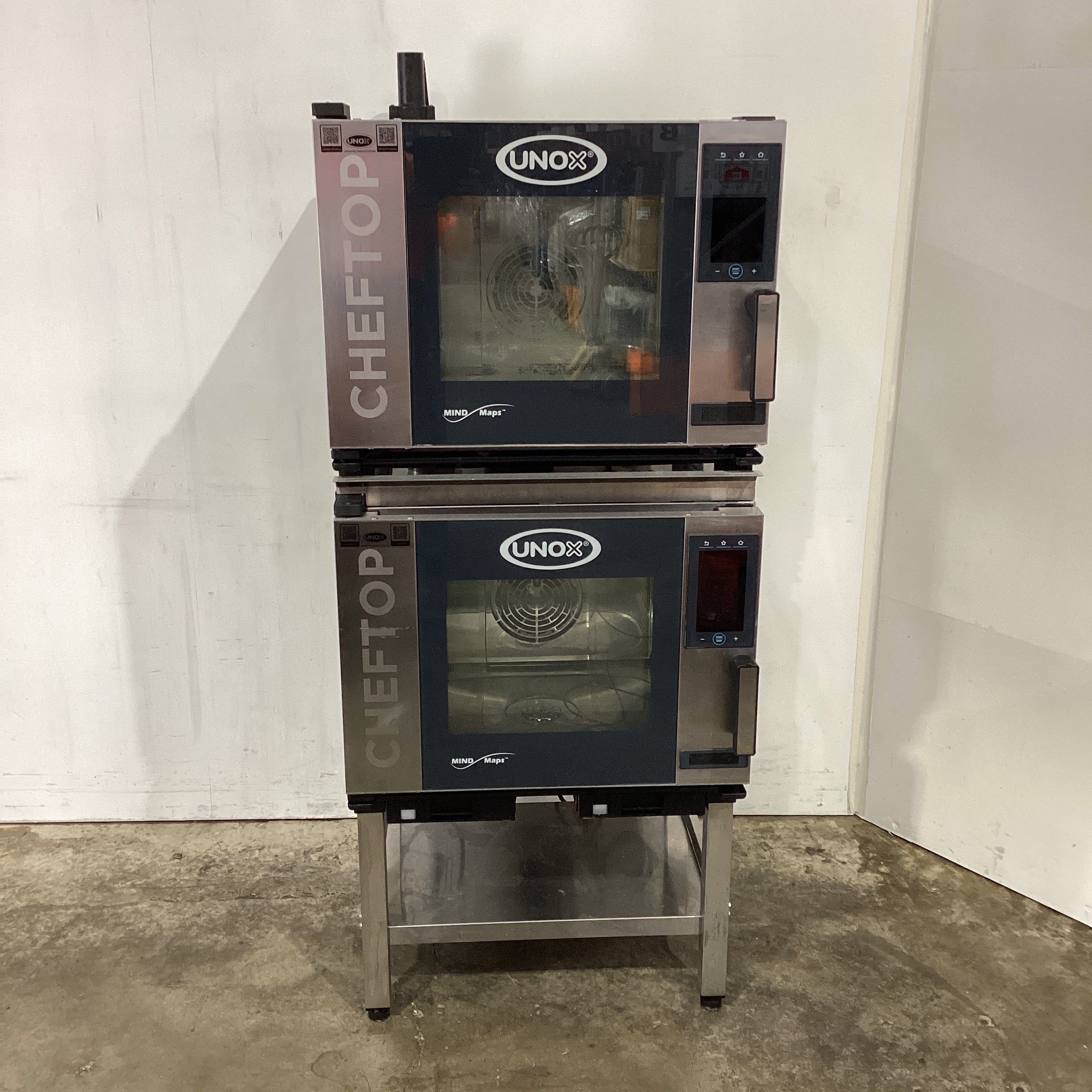 2x Unox Cheftop XEVC-0511-EPRM Combi Ovens + Stand - 922902