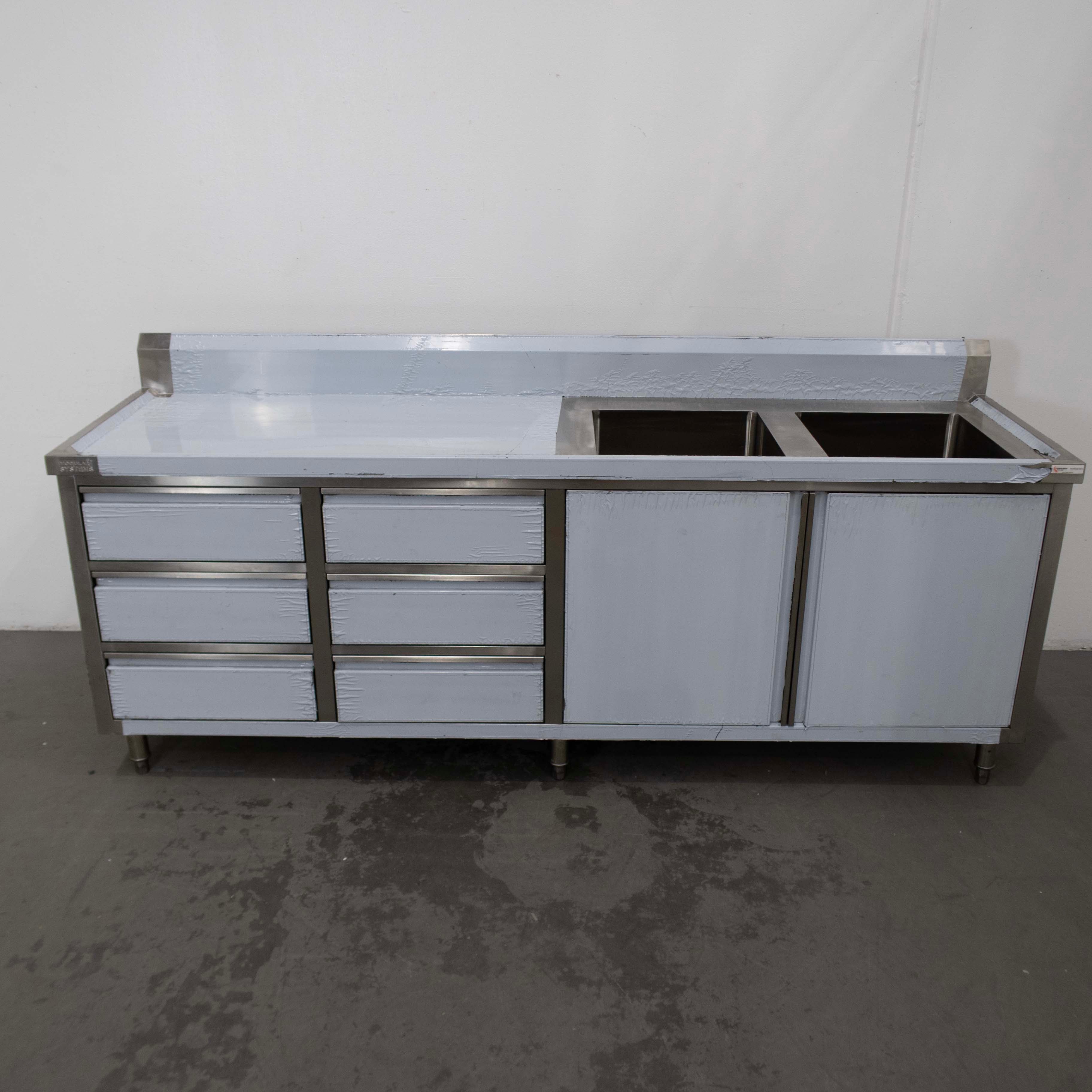 Modular Systems DSC-2400R-H Stainless Steel Cabnet and Double Sink - 930001