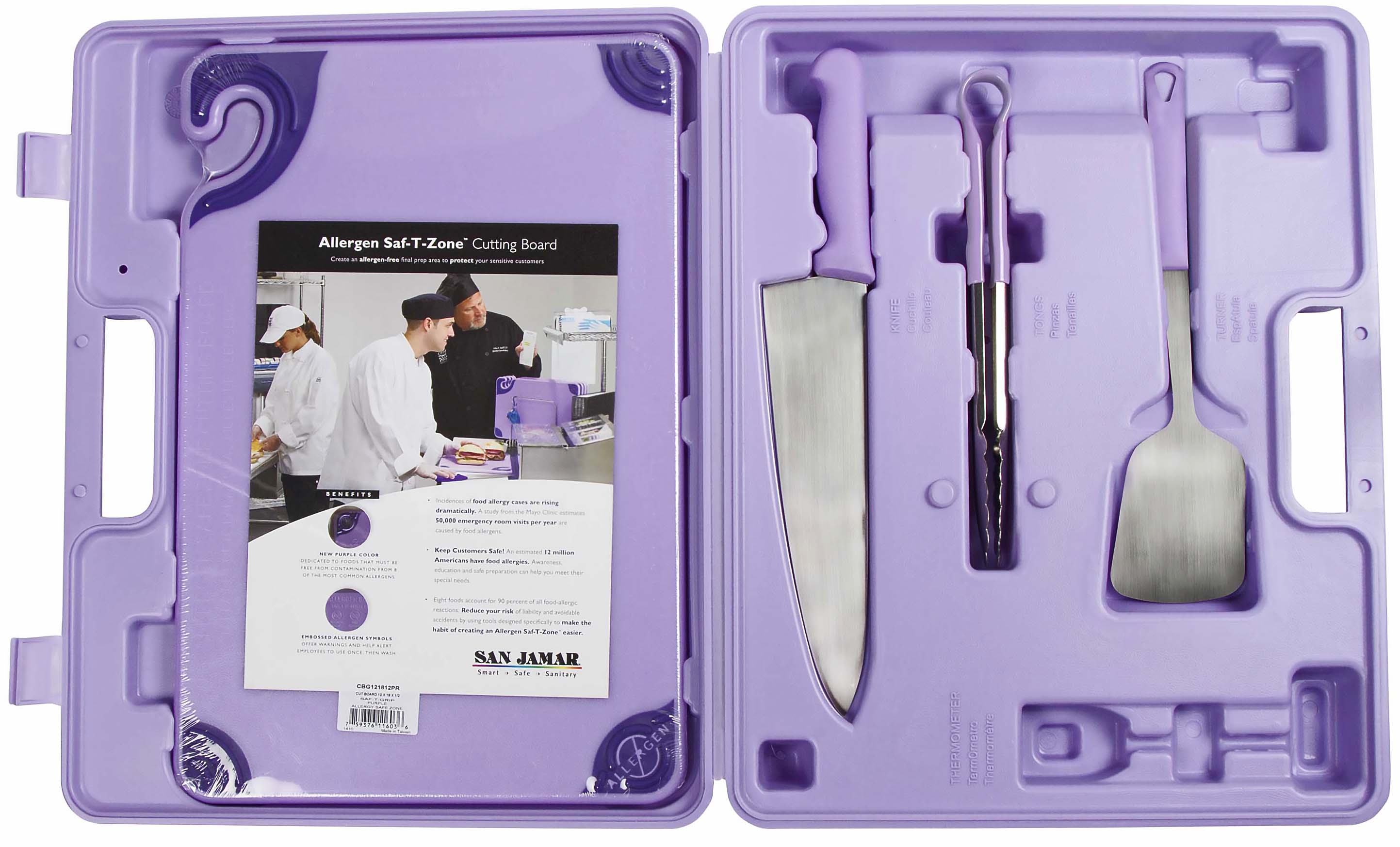 San Jamar Allergen Safe-T-Zone System in Purple - ASZ121812SYS