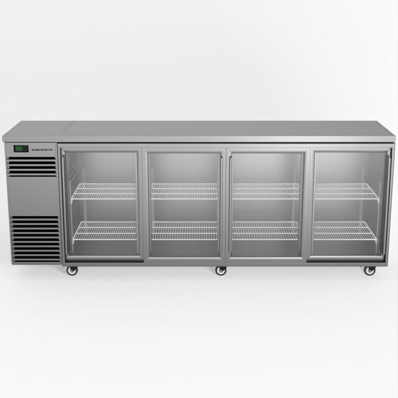 Skope BackBar 4 Glass Sliding Door Fridge