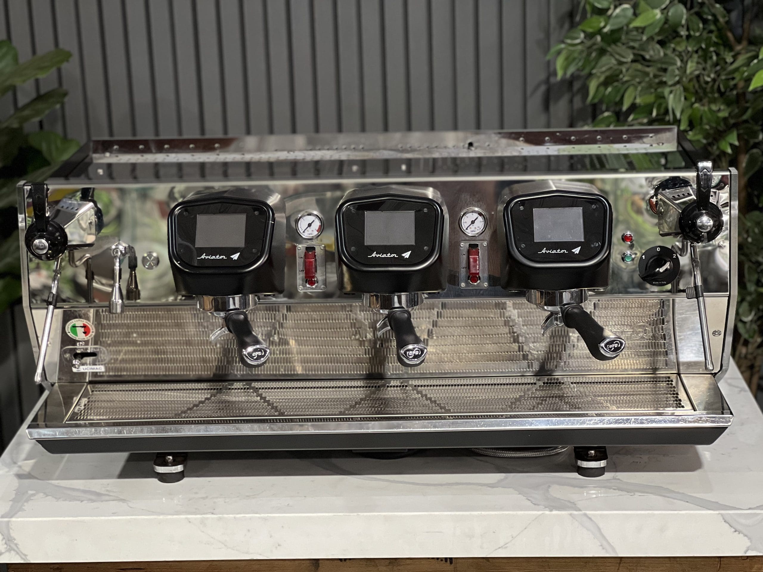 BFC Aviator Black - 3 Group Commercial Espresso Machine - Stainless