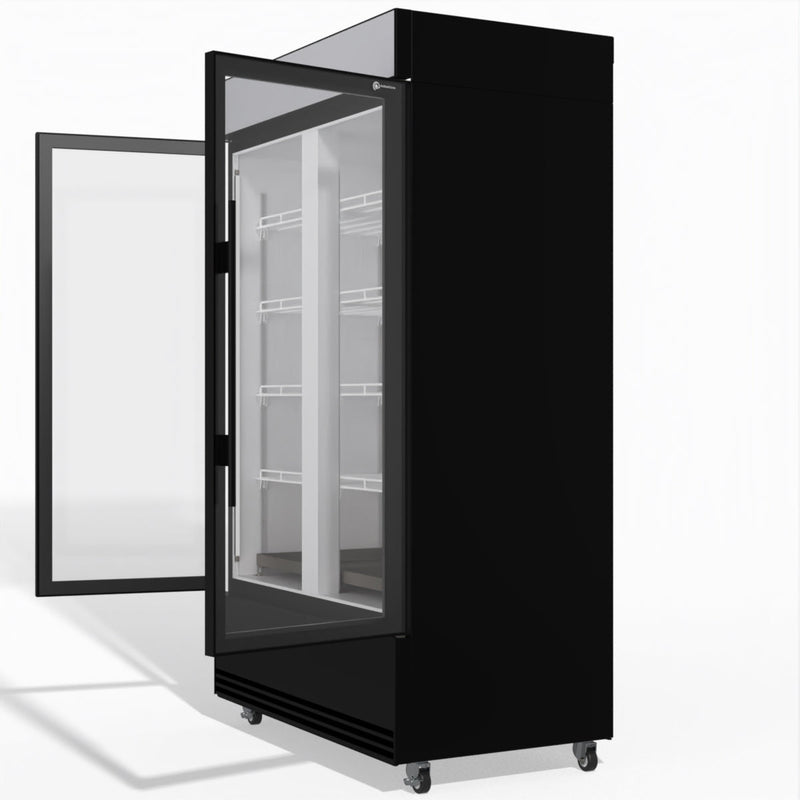 Skope BME1200N-AC 2 Glass Door Display or Storage Fridge, Lit Sign