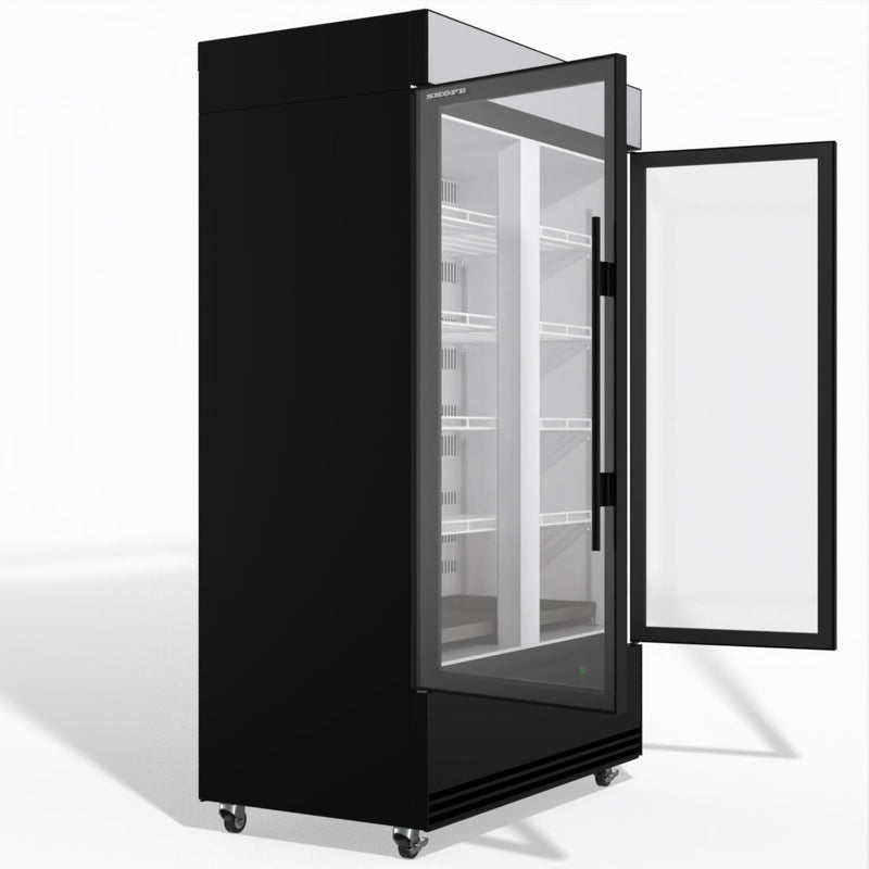 Skope BME1200N-AC 2 Glass Door Display or Storage Fridge, Lit Sign