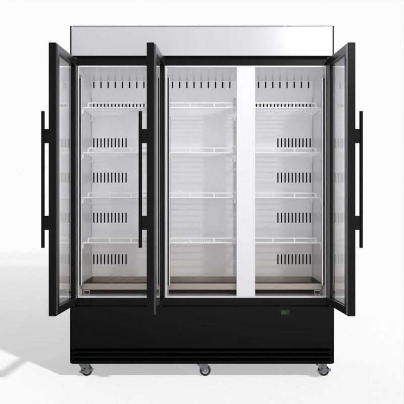 Skope BME1500N-AC 3 Glass Door Display or Storage Fridge, Lit Sign