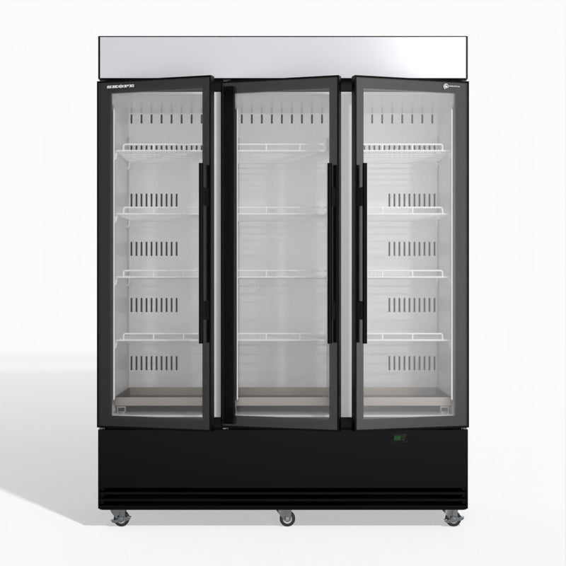 Skope BME1500N-AC 3 Glass Door Display or Storage Fridge, Lit Sign