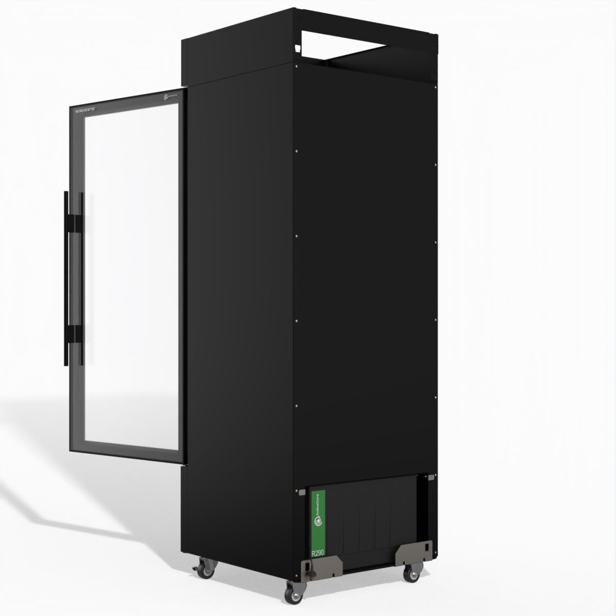 Skope BME600N-AC 1 Glass Door Display or Storage Fridge Lit Sign - Black/White