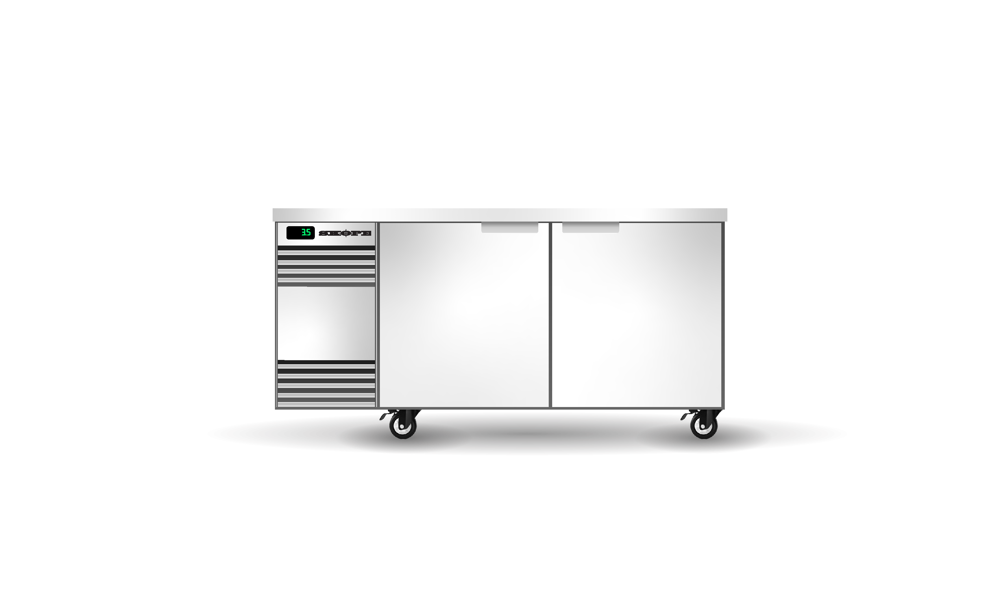 Skope BackBar 2 Solid Swing Door CounterLine Fridge