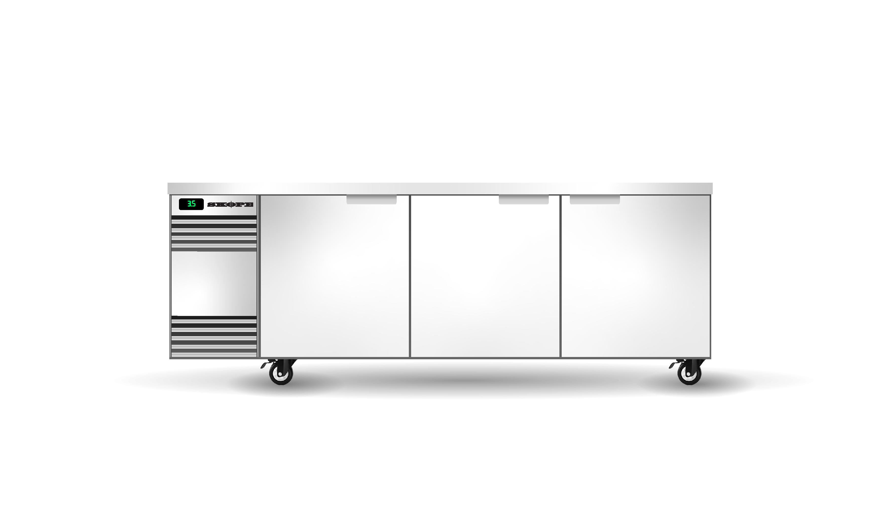 Skope BackBar 3 Solid Swing Door CounterLine Fridge