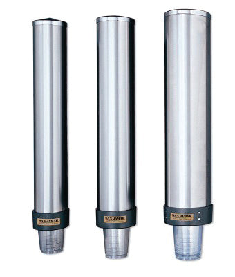 San Jamar Stainless Steel Wall Mount Pull Type Cup Dispenser to suit 180ml - 300ml cups - C3200P