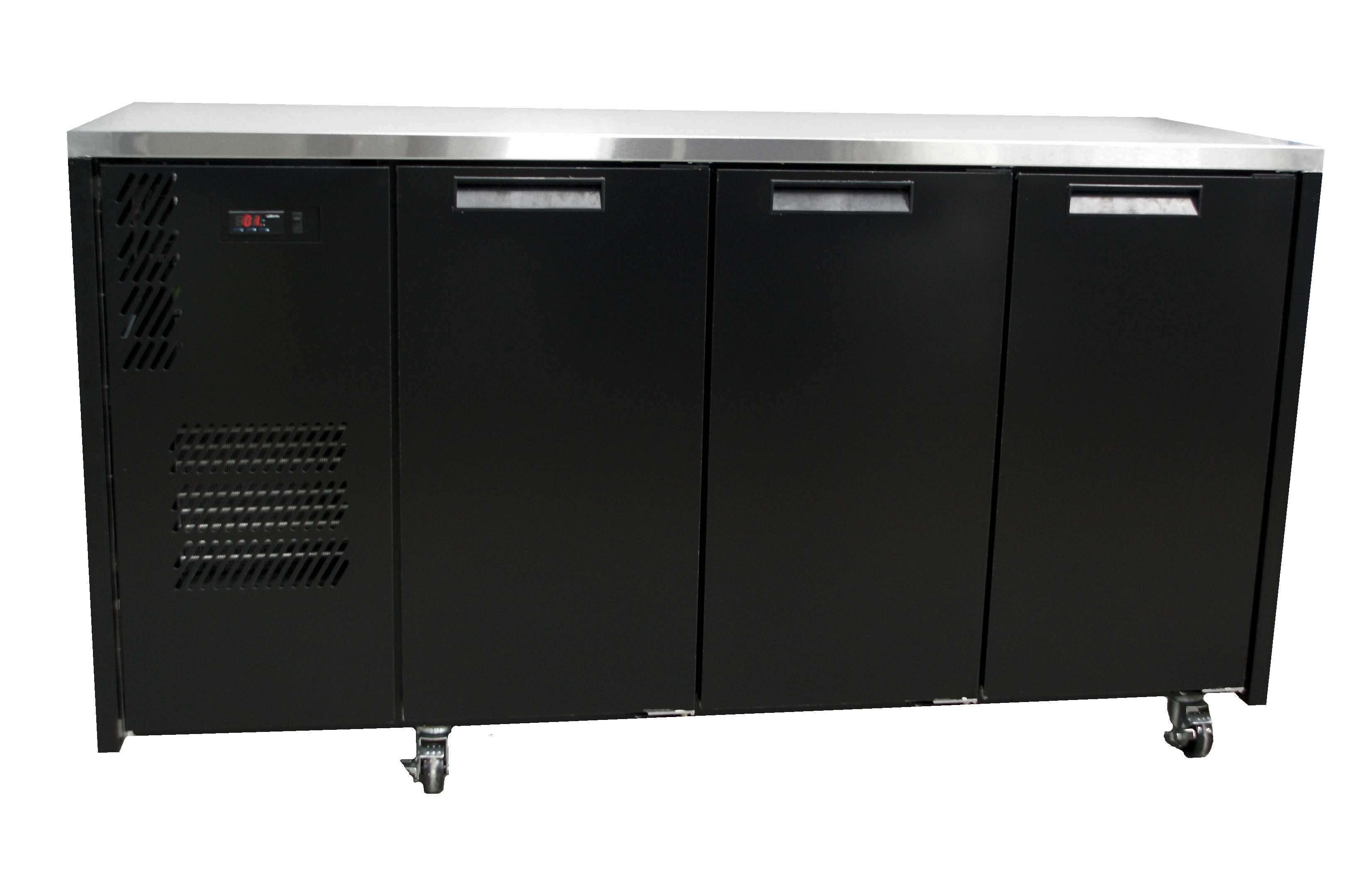 Williams Cameo 3 Solid Door Back Bar Fridge - Black HC3USBHC