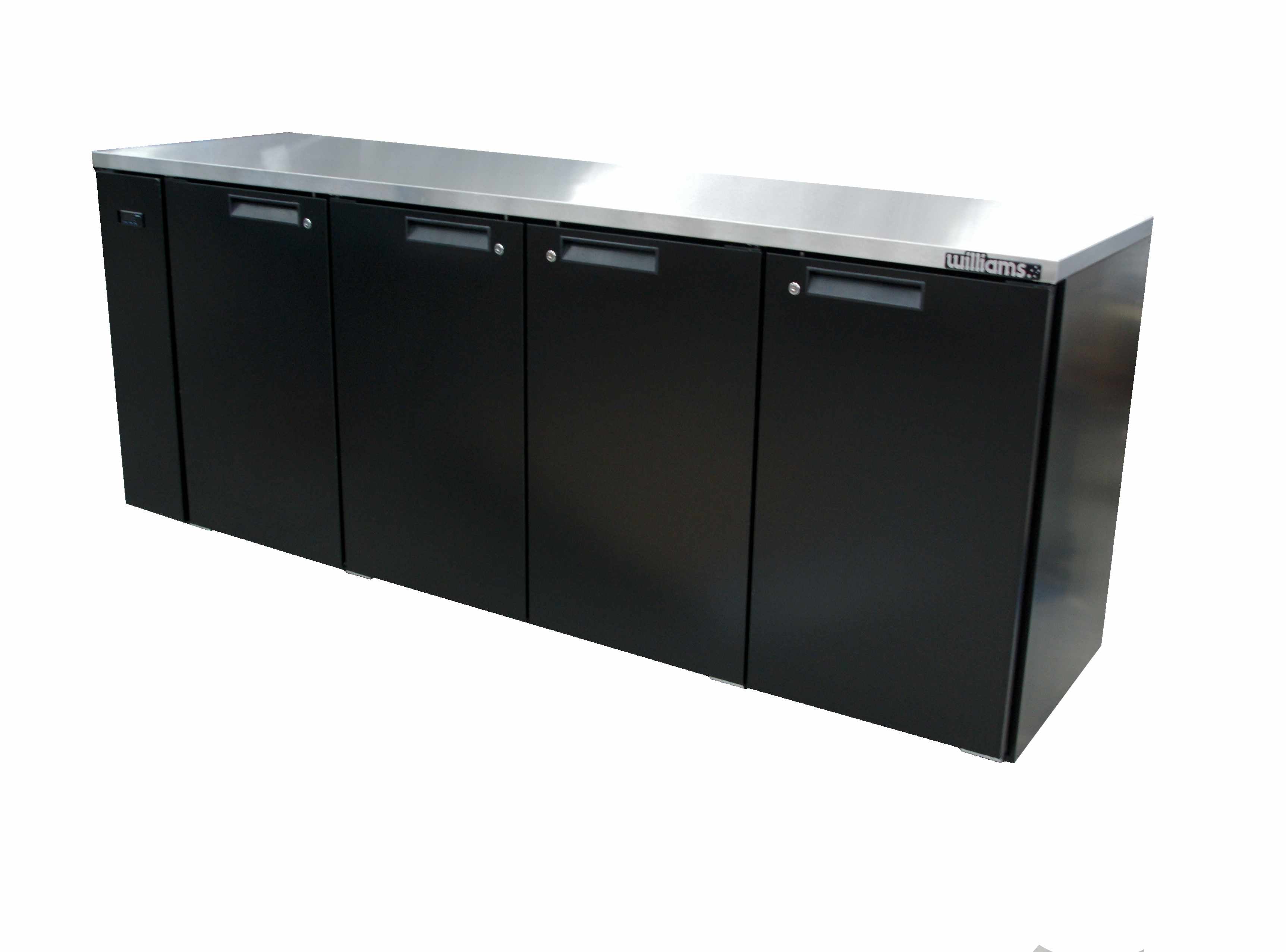 Williams Cameo - Four Door Black Colorbond Remote Back Bar Counter Display Refrigerator HC4RSB
