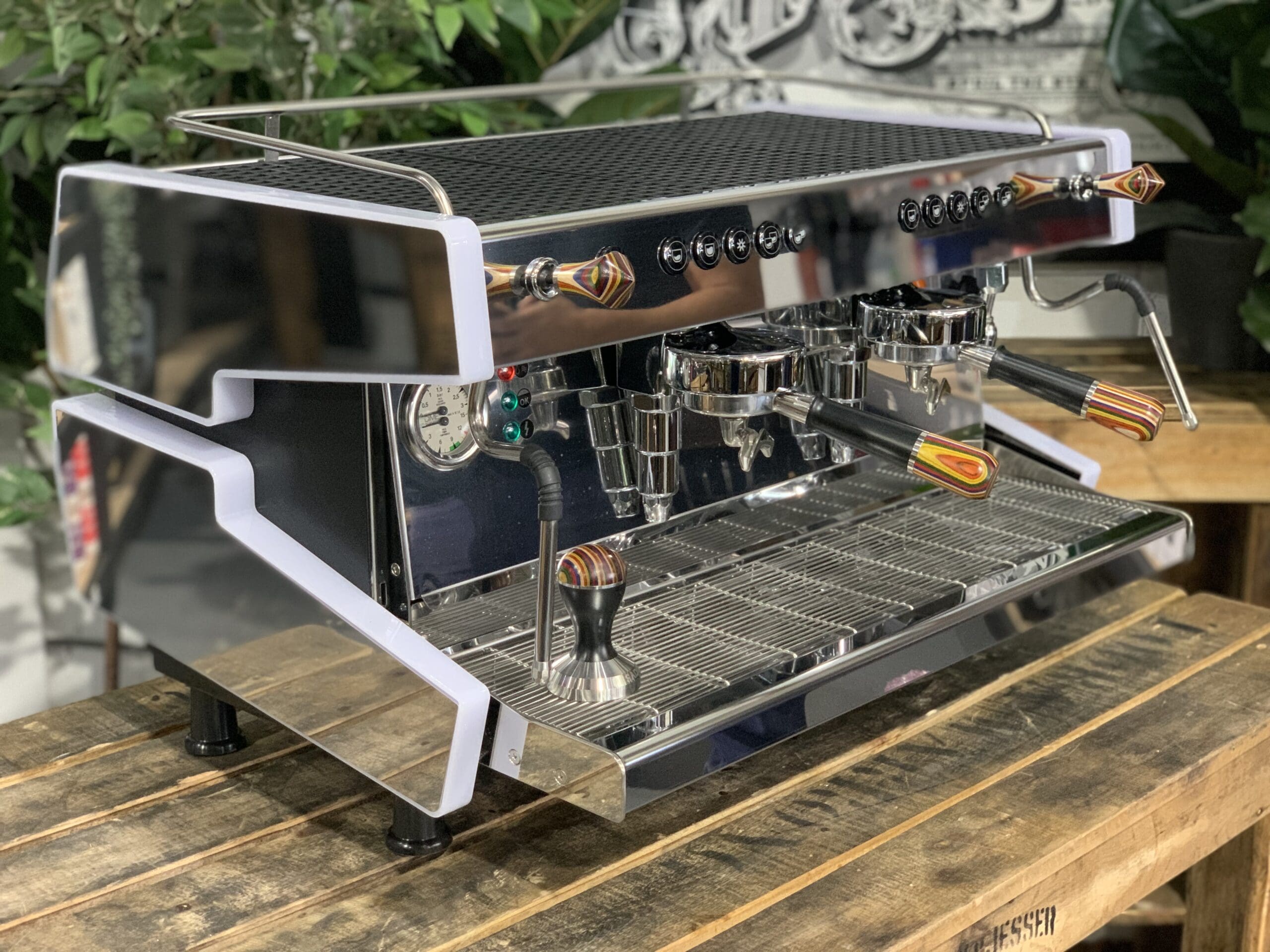 Cime CO-03 NEO E61 with Multi Colour Skateboard & Grips - 2 Group Commercial Espresso Machine - Black