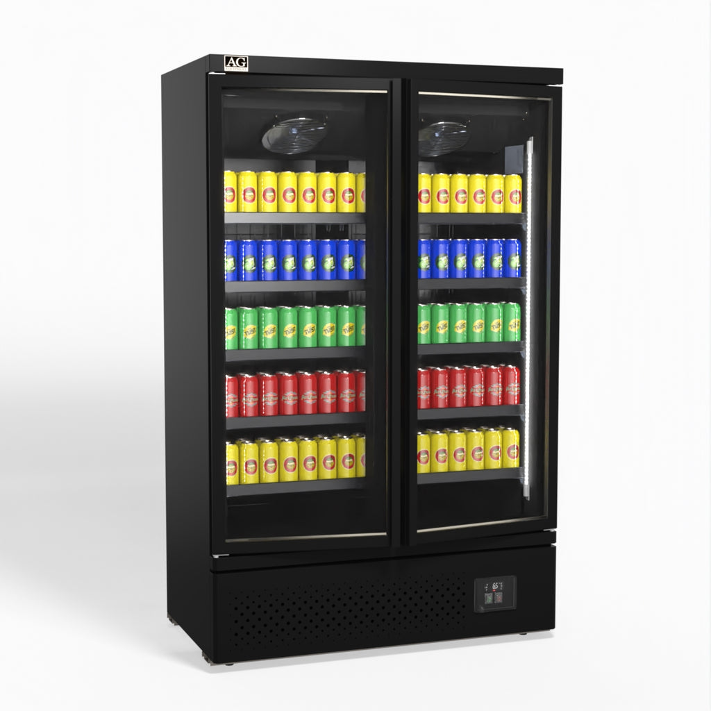 AG Supermarket Two Glass Doors Upright Display Fridge - 1000 Litre CSB1000