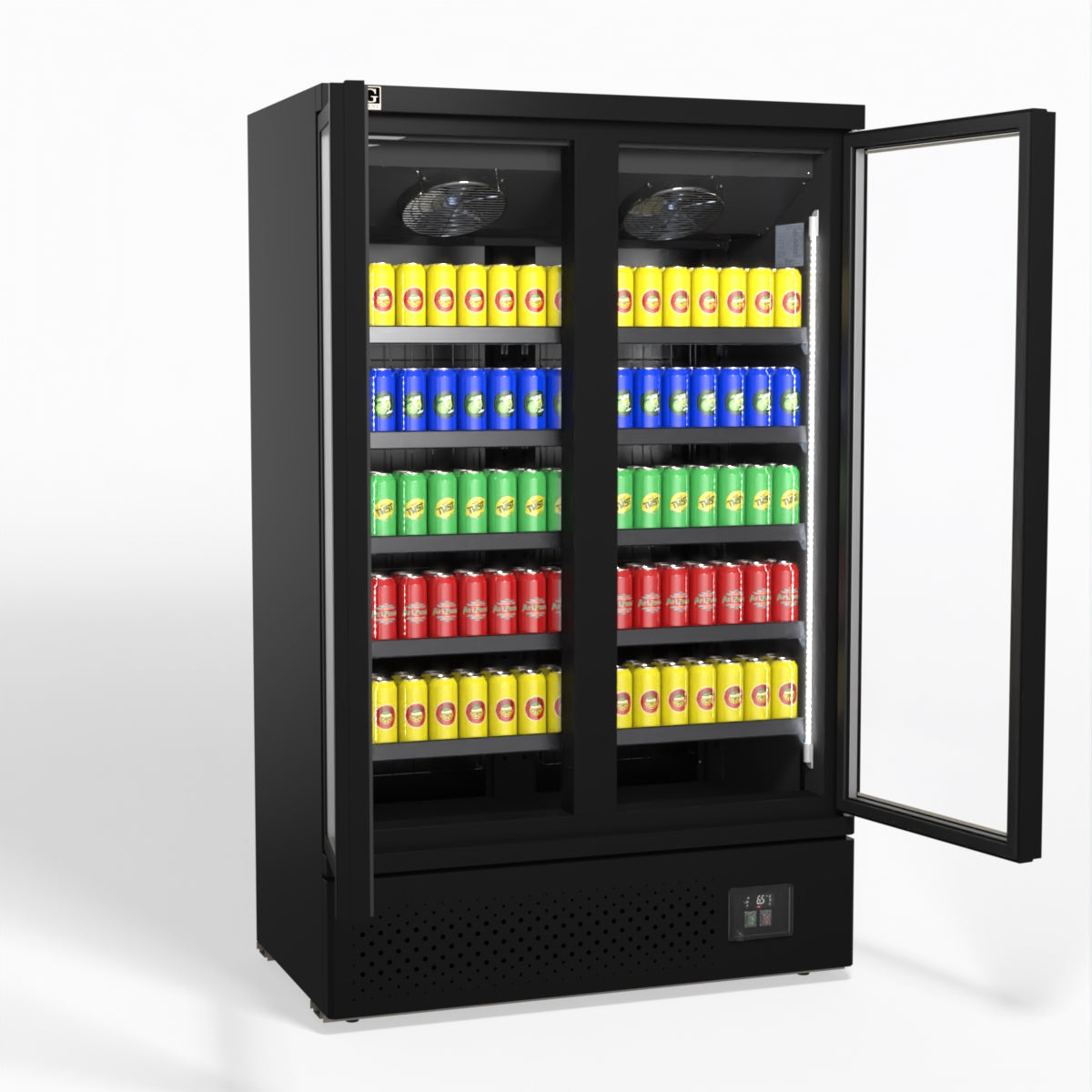 AG Supermarket Two Glass Doors Upright Display Fridge - 1000 Litre