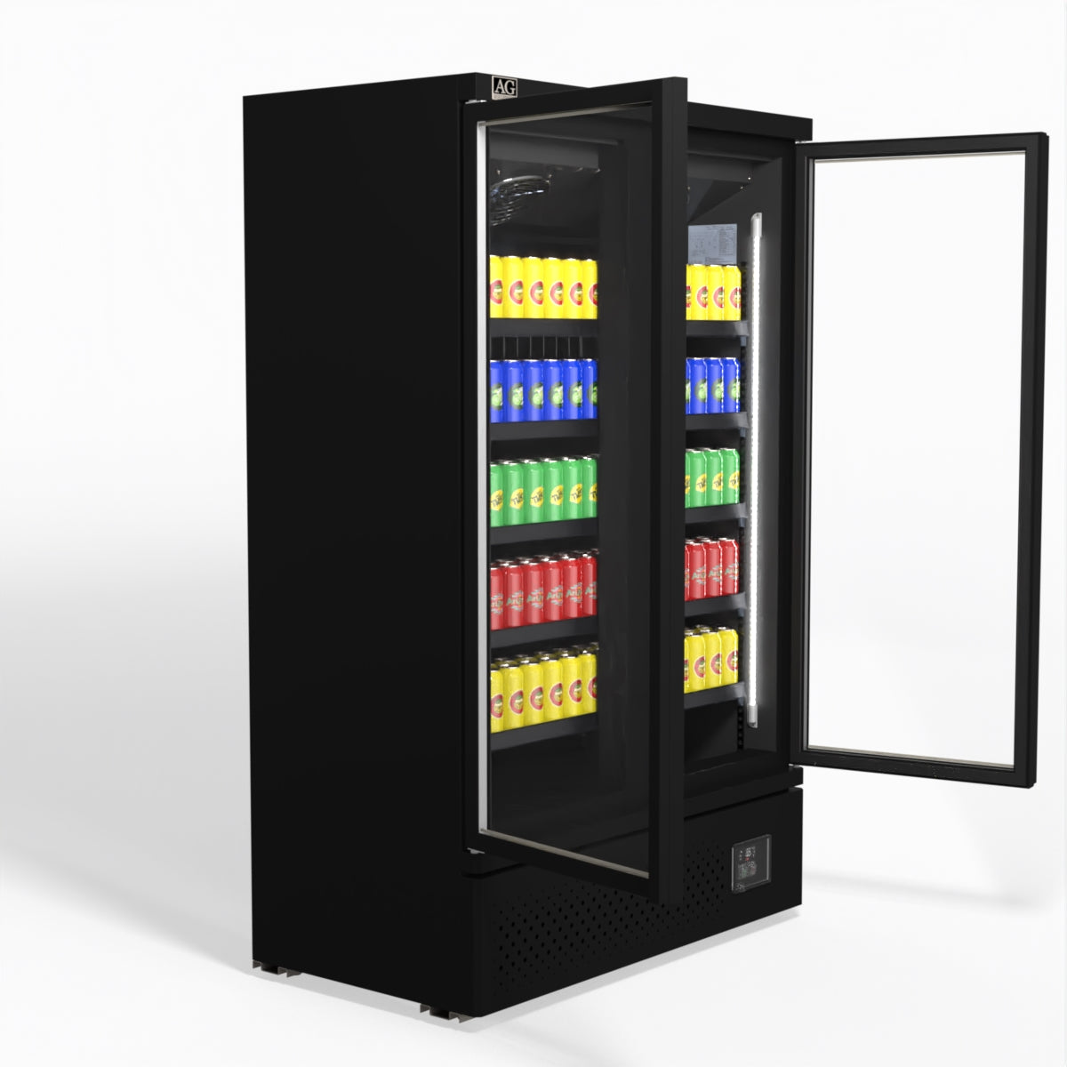 AG Supermarket Two Glass Doors Upright Display Fridge - 1000 Litre