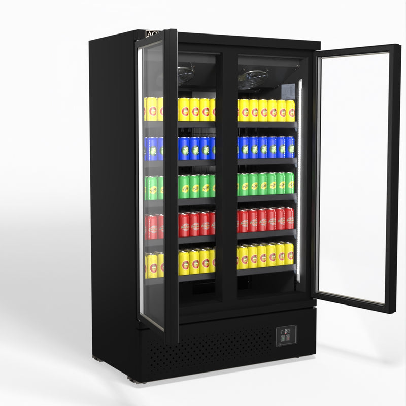 AG Supermarket Two Glass Doors Upright Display Fridge - 1000 Litre