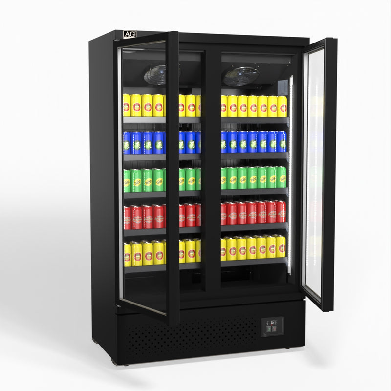 AG Supermarket Two Glass Doors Upright Display Fridge - 1000 Litre