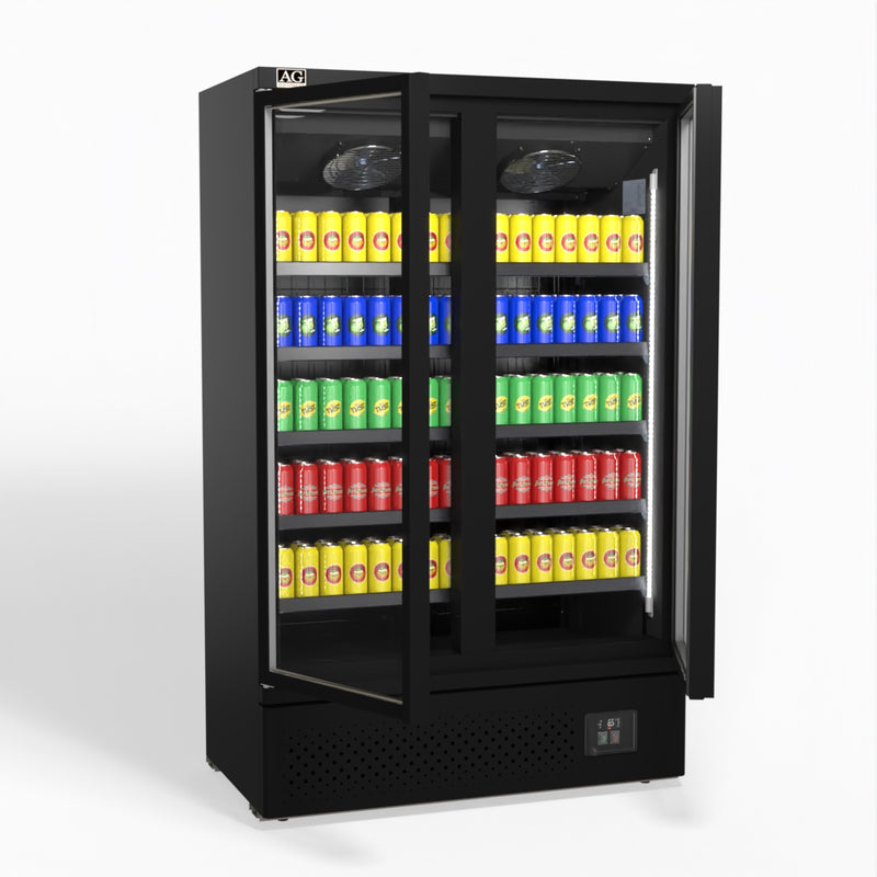 AG Supermarket Two Glass Doors Upright Display Fridge - 1000 Litre