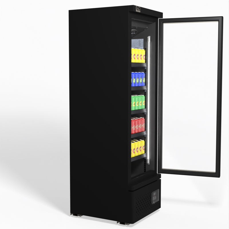 AG Supermarket Single Glass Door Upright Display Fridge - 450 Litre