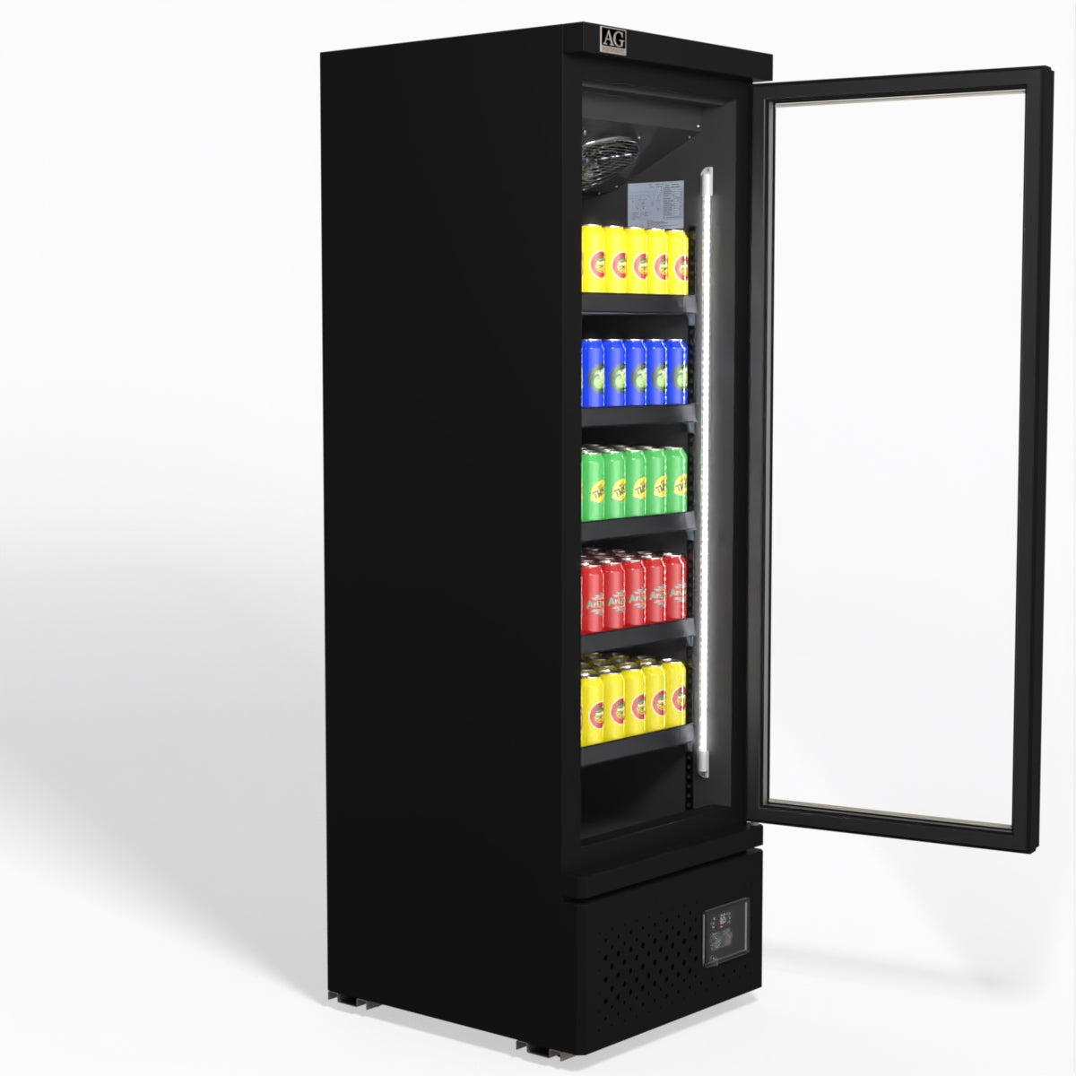 AG Supermarket Single Glass Door Upright Display Fridge - 450 Litre