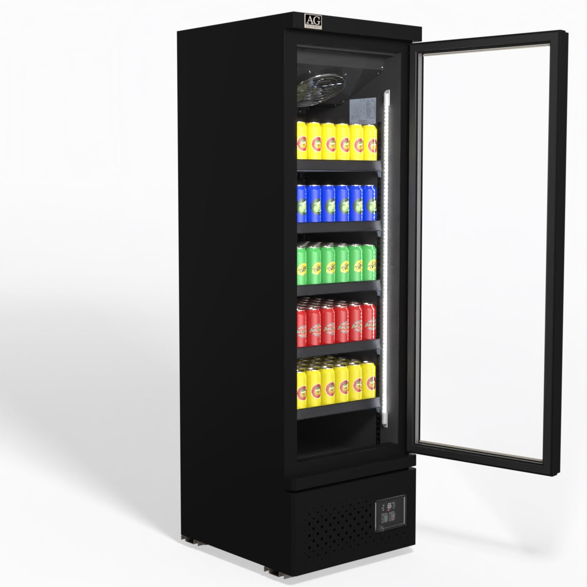 AG Supermarket Single Glass Door Upright Display Fridge - 450 Litre