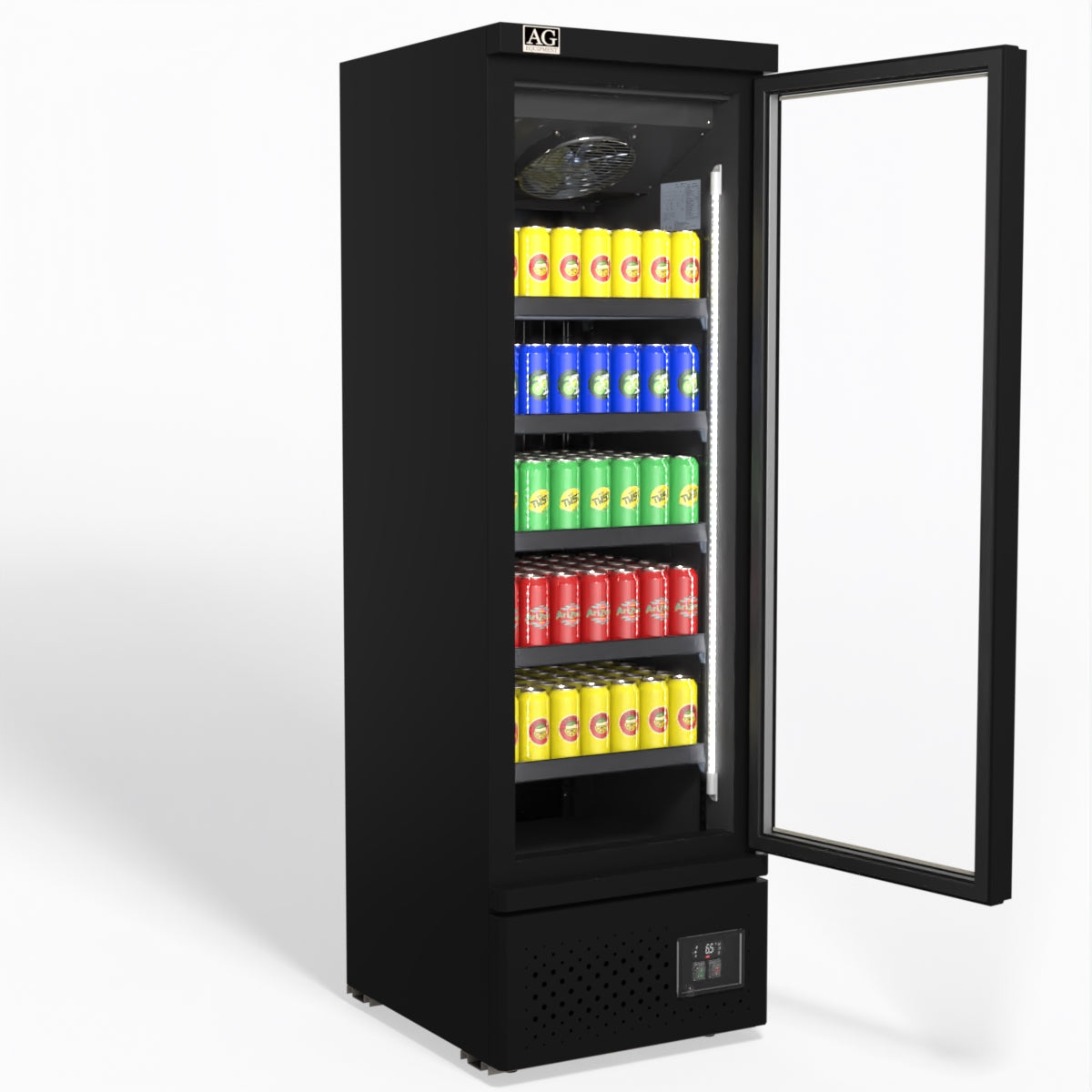 AG Supermarket Single Glass Door Upright Display Fridge - 450 Litre