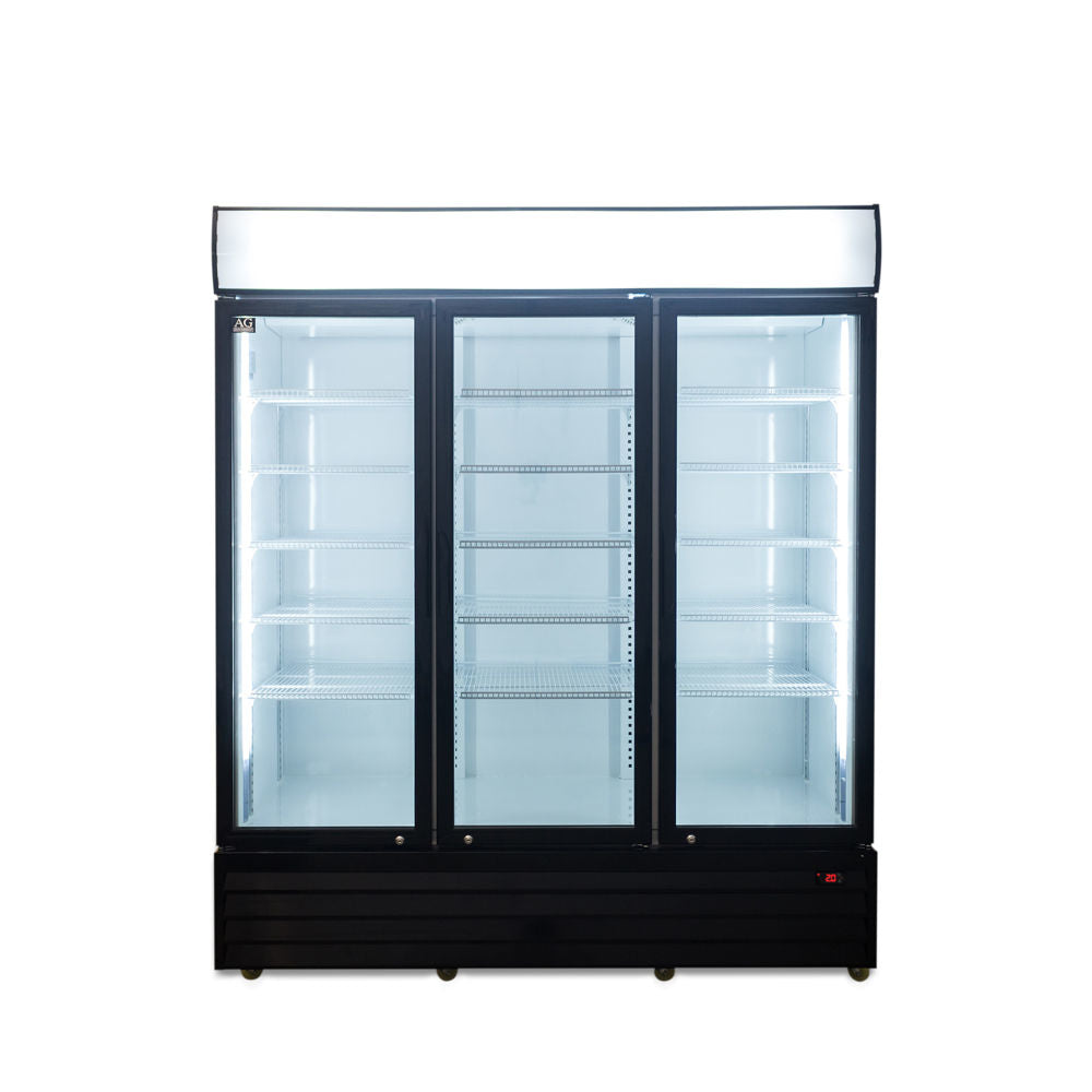 AG Equipment 1500L Triple Glass Door Upright Display Fridge CU1500TNG