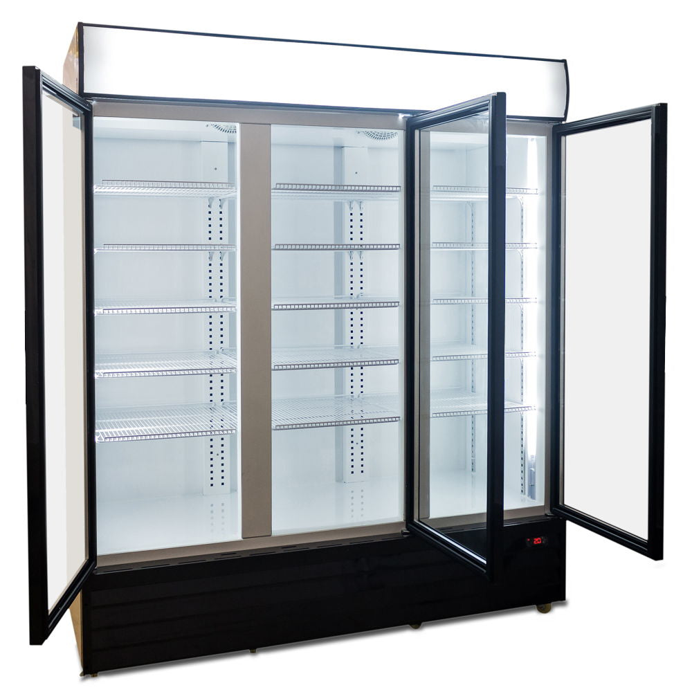 AG Equipment 1500L Triple Glass Door Upright Display Fridge CU1500TNG