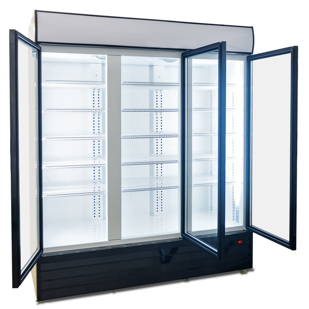 AG Equipment 1500L Triple Glass Door Upright Display Fridge CU1500TNG