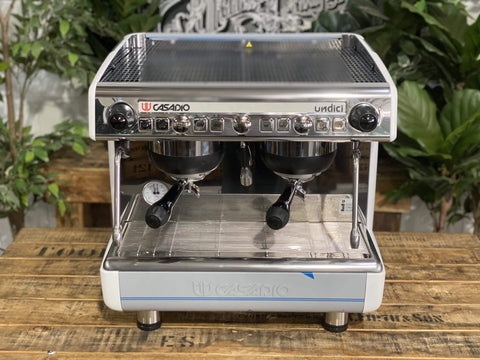 Casadio Undici Compact White and - 2 Group Commercial Espresso Machine - Stainless