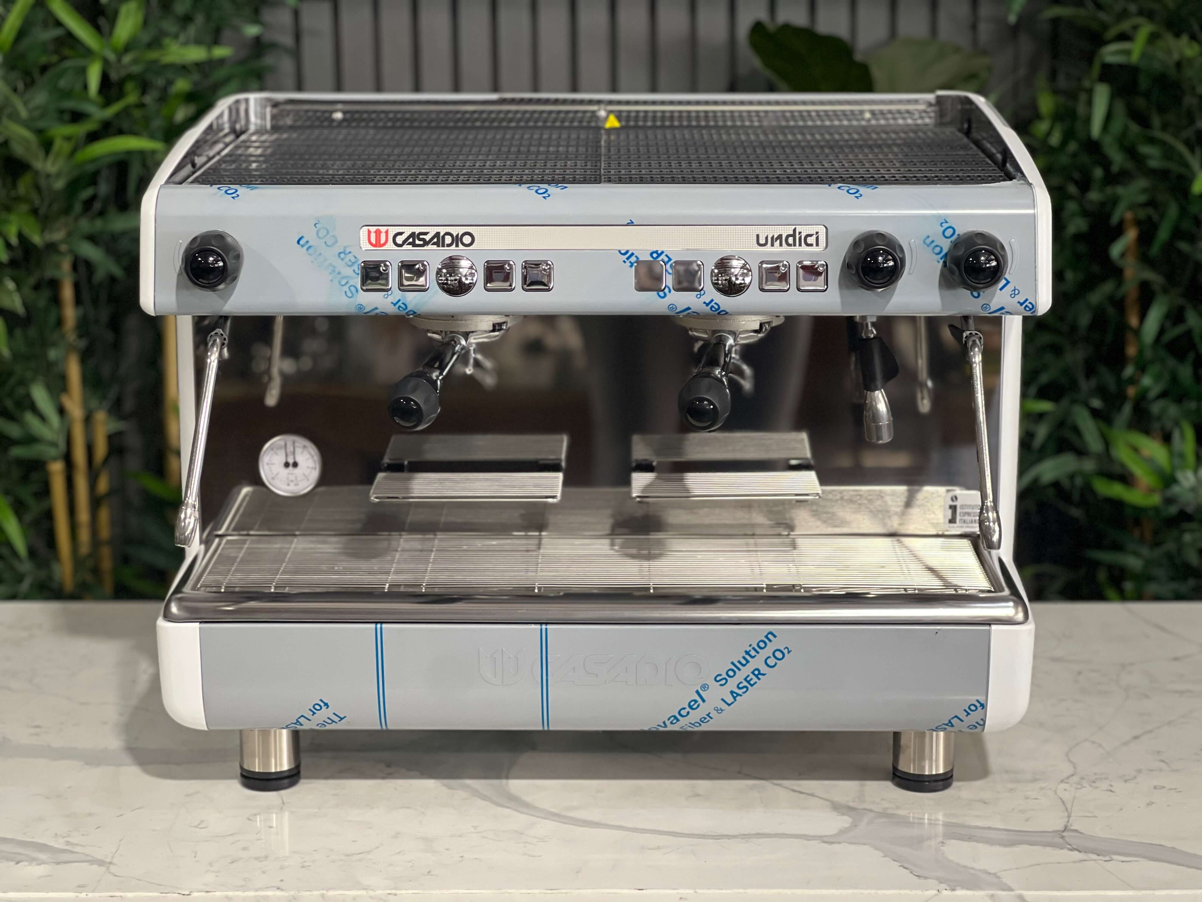 Casadio Undici Brand White - 2 Group Commercial Espresso Machine - Stainless