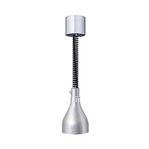 Hatco Decorative Heat Lamp Glossy Grey Retractable Cord Adjusts between 762mm & 1740mm - DL-500-RL-CH/BK