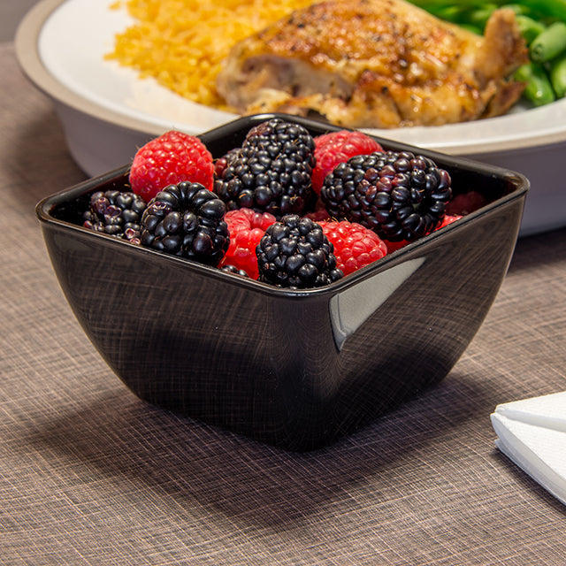 Carlisle Black SAN Square Bowl 350mL Capacity 102mm x 102mm x 64mm - Pack of 48 - DXSB1203