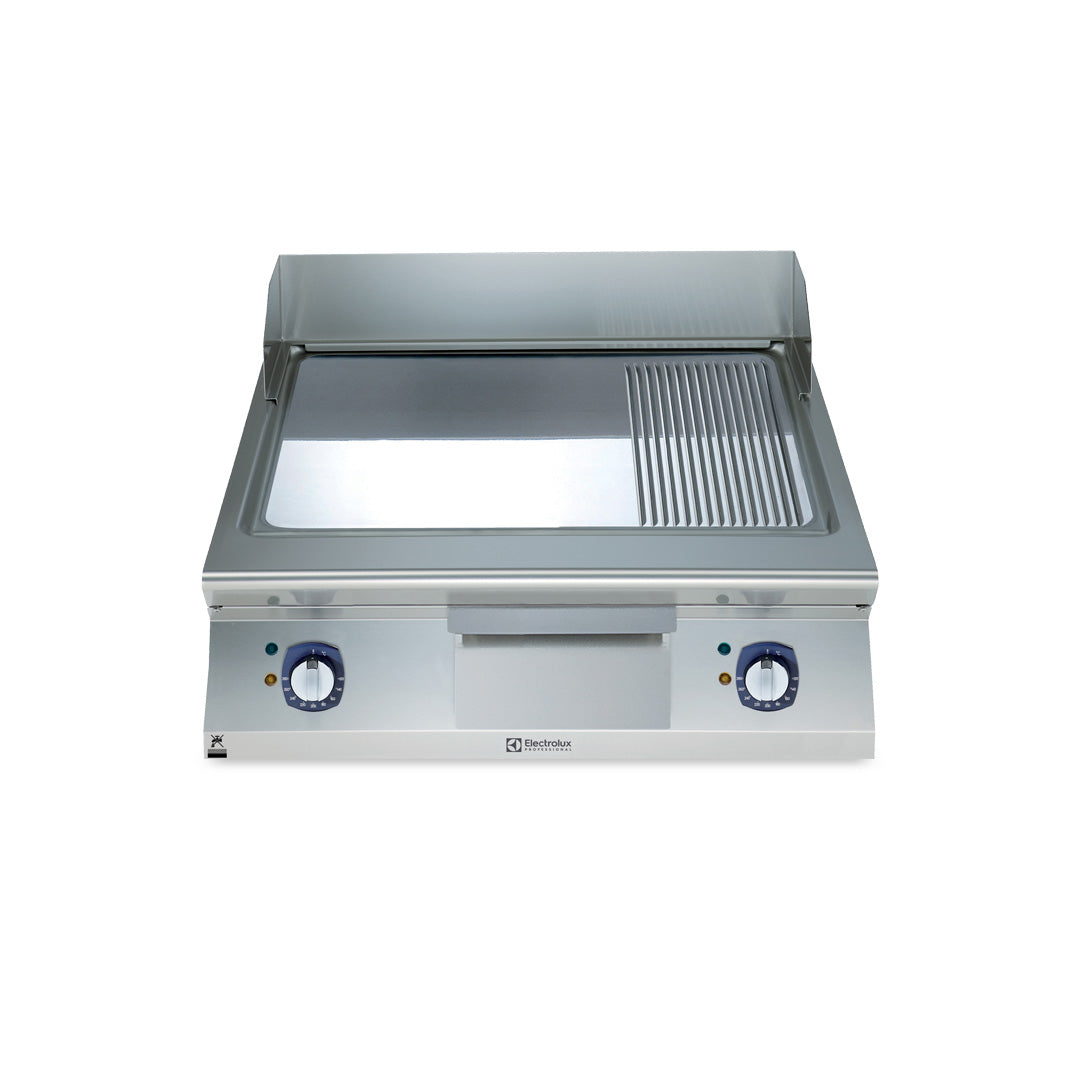 Electrolux 900XP Electric Griddle Plate with Smooth/Ribbed Polished Chrome Plate 800mm - E9FTEHCP00