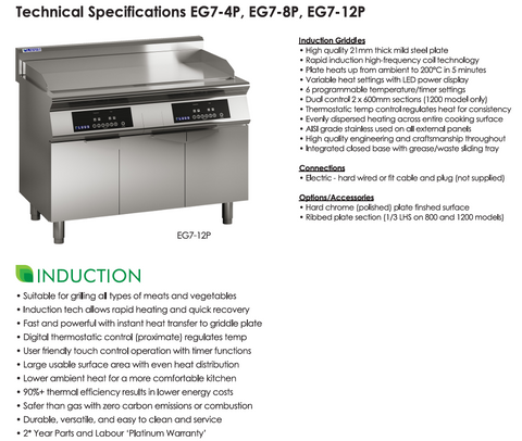 Luus 1200mm Induction Griddle EG7-12P