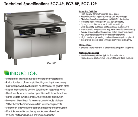 Luus 800mm Induction Griddle EG7-8P