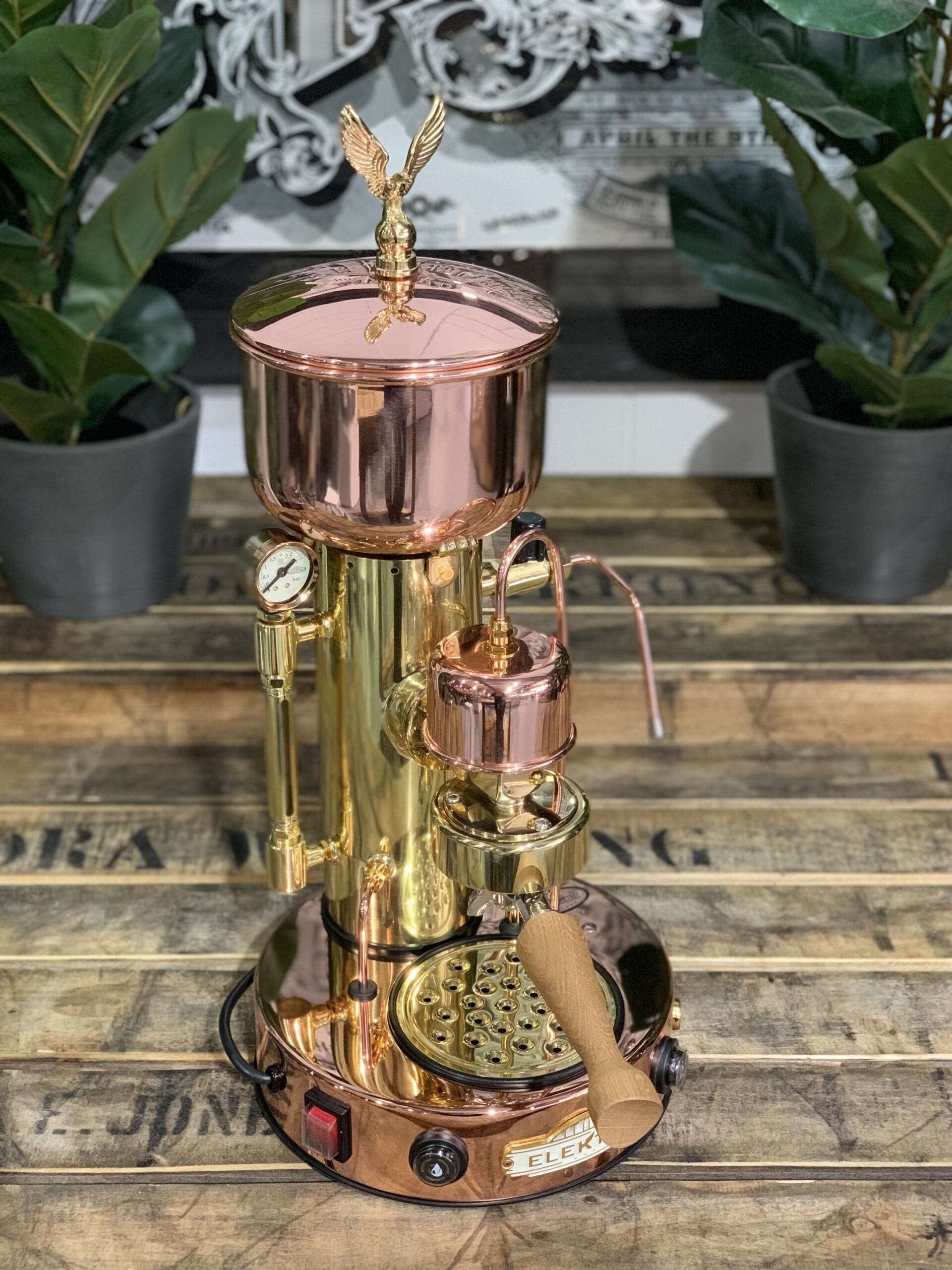 Elektra Micro Casa Semi Automatica & Brass - 1 Group Commercial Espresso Machine - Gold