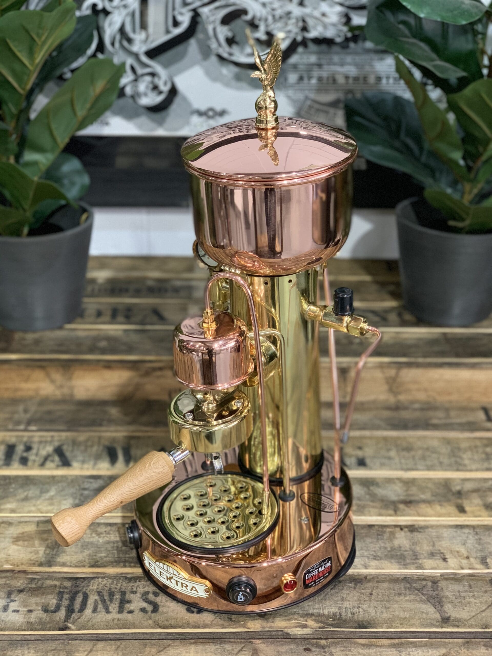 Elektra Micro Casa Semi Automatica & Brass - 1 Group Commercial Espresso Machine - Gold