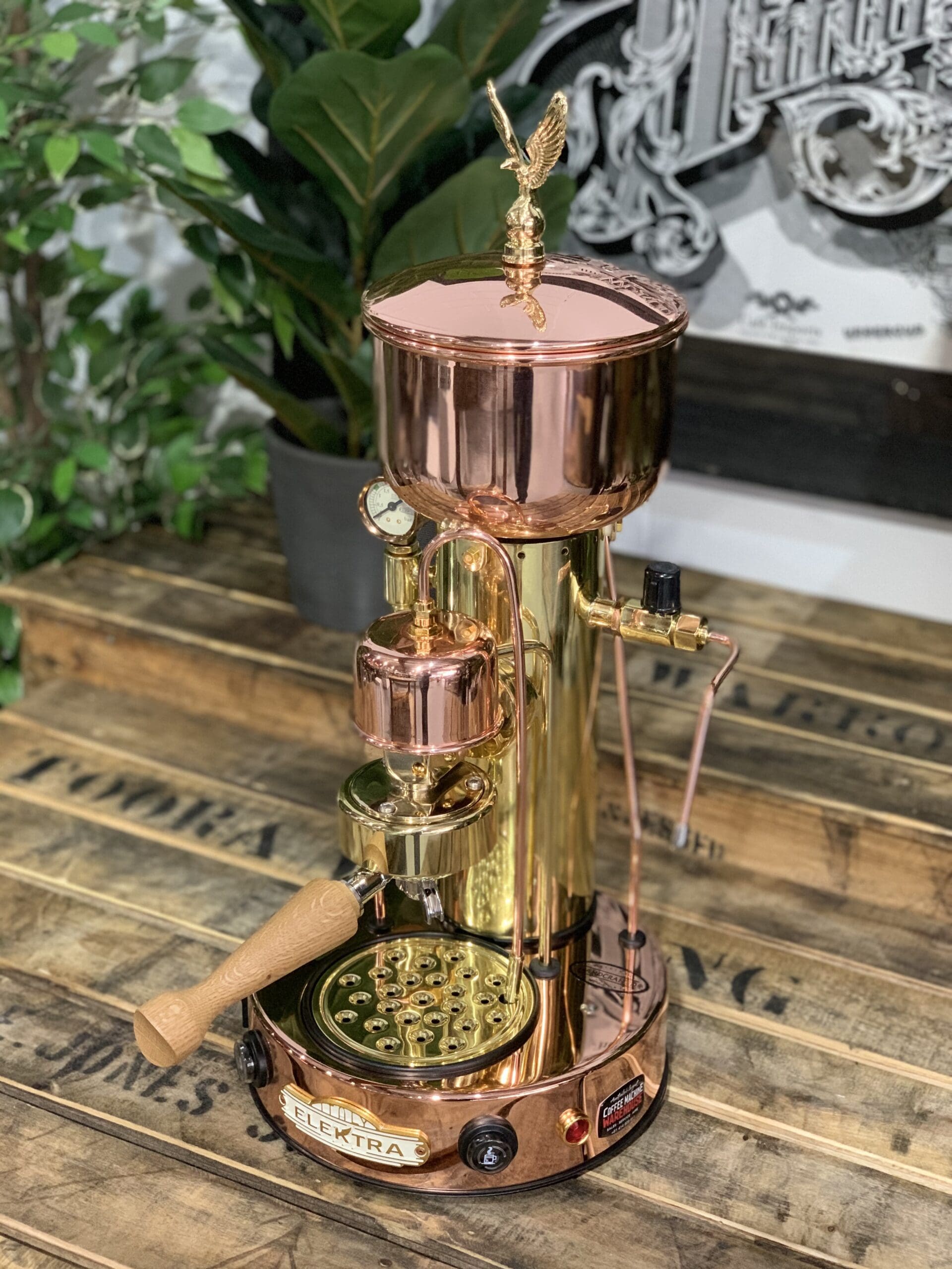 Elektra Micro Casa Semi Automatica & Brass - 1 Group Commercial Espresso Machine - Gold