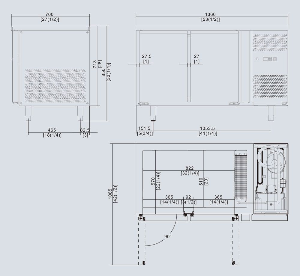 Atosa Two Door Freezer Table