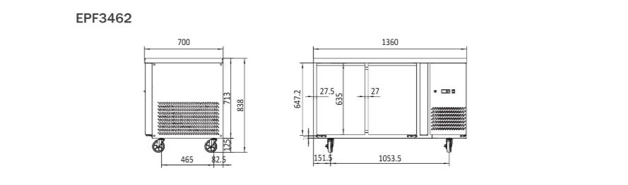 Atosa Two Door Freezer Table