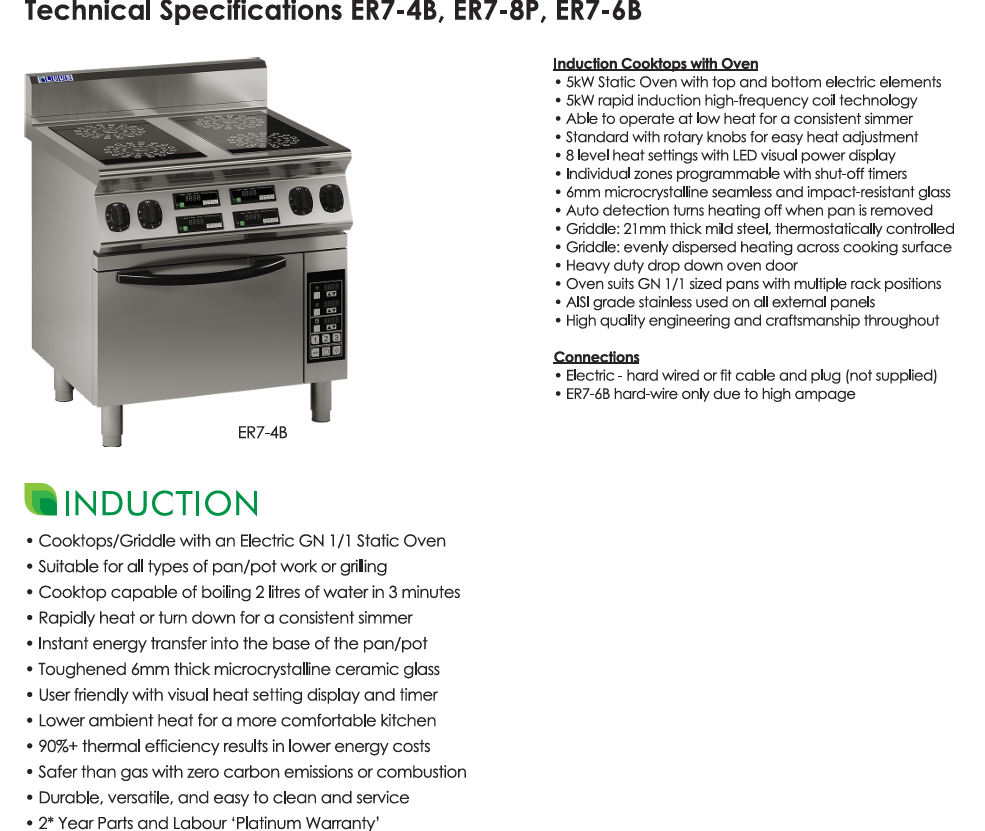 Luus 6 Burner Induction Cooktop with Oven ER7-6B
