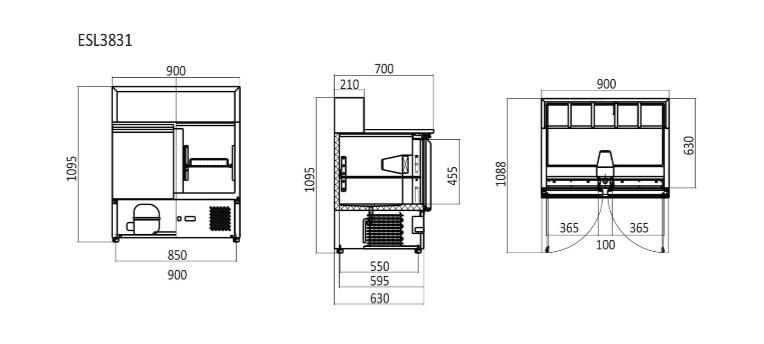 Atosa Two Doors Pizzatable Marble Top Saladette