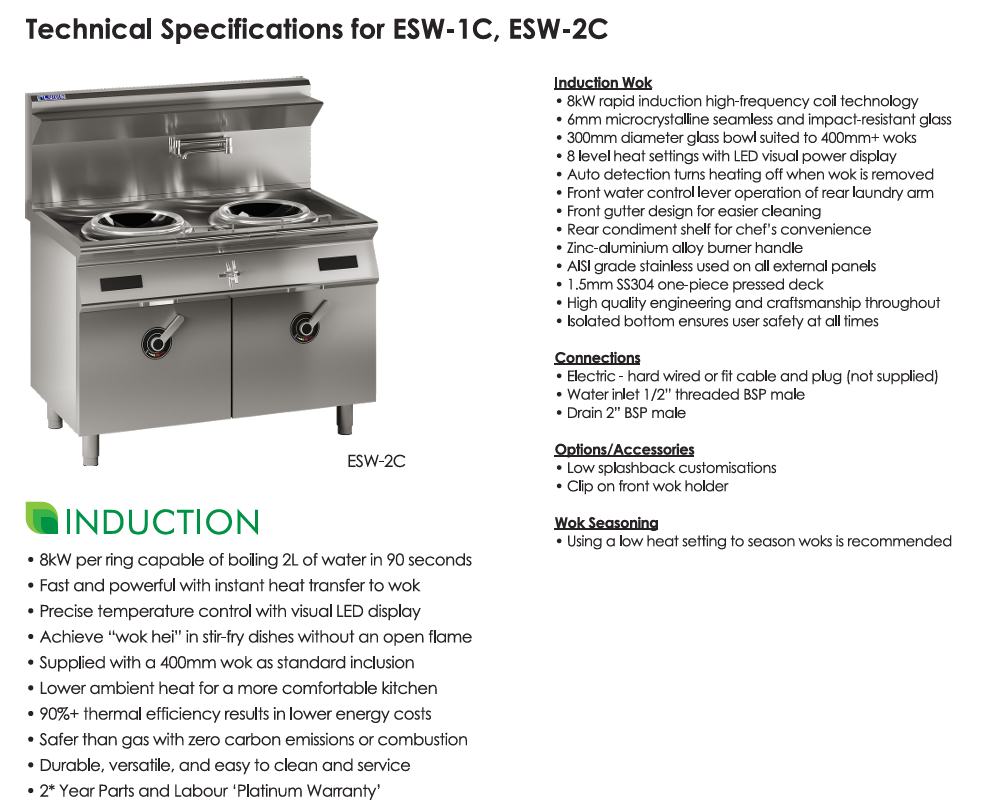 Luus 1 Burner Induction Standard Wok ESW-1C