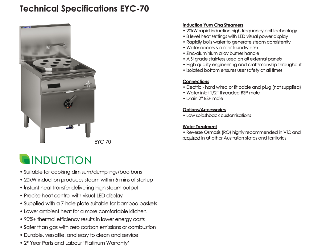 Luus Induction Yum Cha Steamer EYC-70