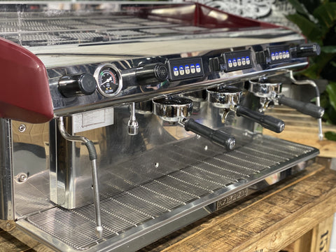 Expobar MegaCrem High Cup 3 Group Stainless & Red Espresso Coffee Machine